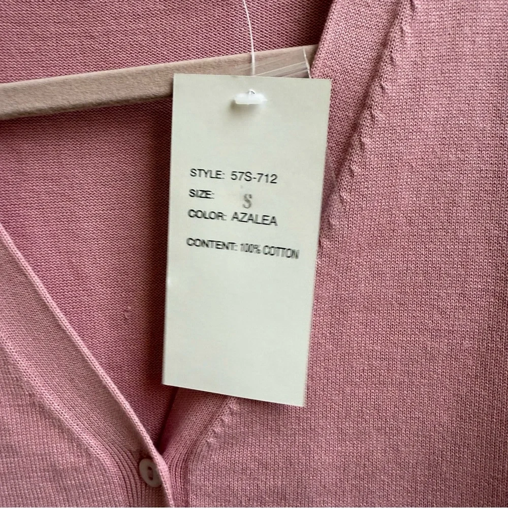 NWT pink Tail Golf tennis Cardigan cotton sweater Size Small